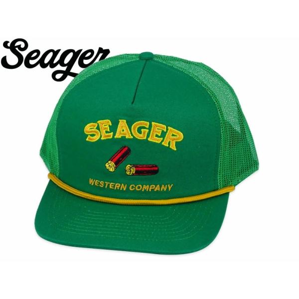 SEAGER シーガー GONE HUNTIN MESHCAP GREEN ブランデッド スナップバックキャップ グリーン 22293