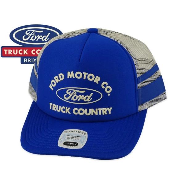BRIXTON×FORD ブリクストン×フォード BUILT TOUGH MP TRUCKER CAP FORD BLUE/WIMBLETON WHITE キャップ ブルー/アイボリー22383