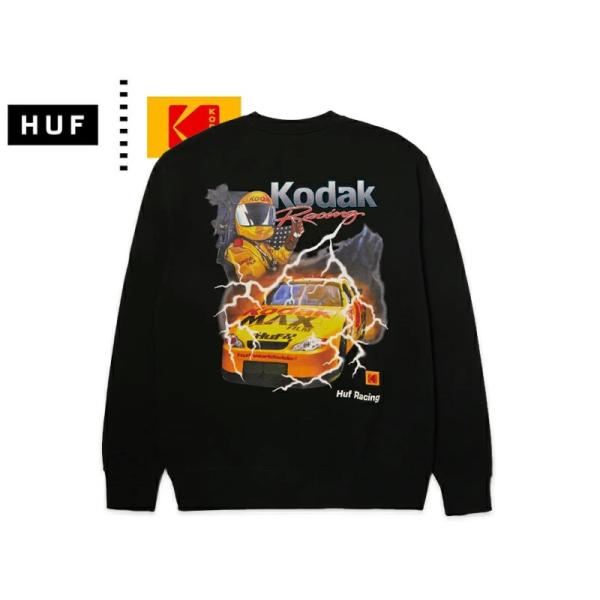 HUF×KODAK ハフ×コダック RIDE THE LIGHTNING CREWNECK BLACK クルーネック ブラック 22545