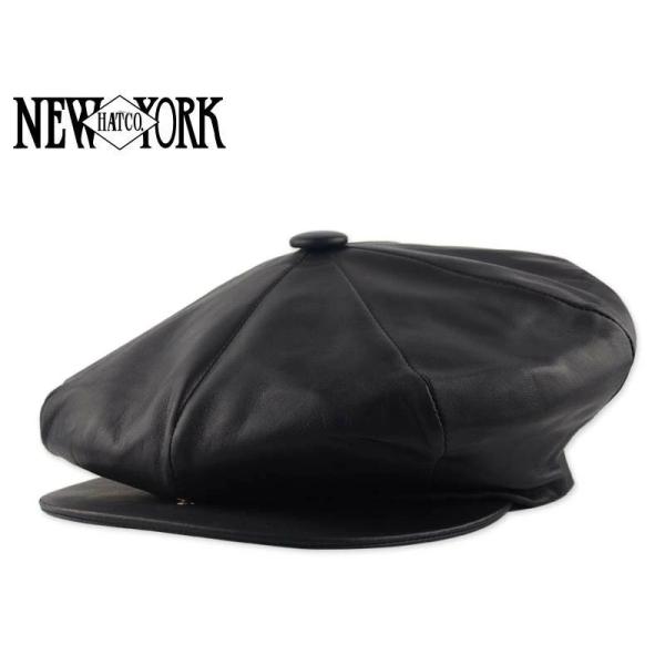 NEWYORKHAT【ニューヨークハット】#9209 Lambskin Big Apple Black ラムスキン ビッグアップル レザー ブラック 19005 20601[MADE IN USA]　21320　22579　22944