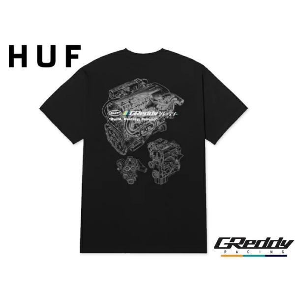 HUF×GREDDY RACING ハフ×グレッディ MOTORS T-SHIRTS BLACK モーターズ Tシャツ ブラック 22261　22586
