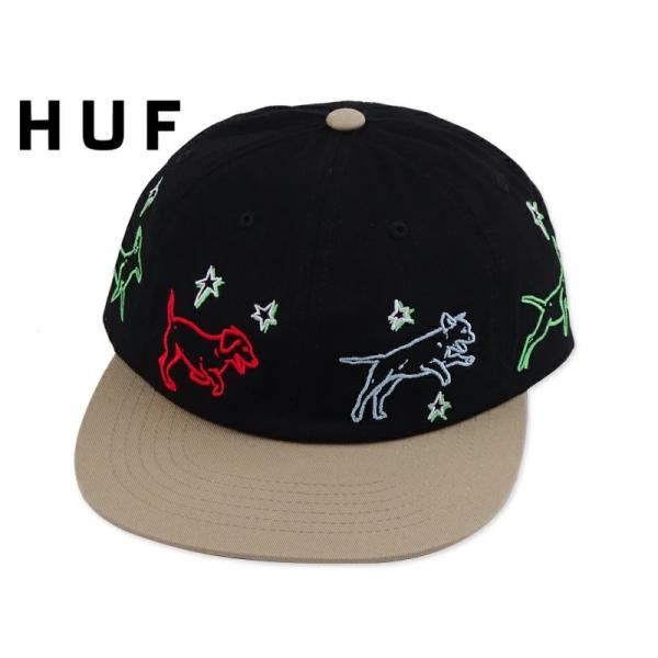 HUF ハフ FETCH 6 PANEL CAP BLACK キャップ ブラック 22629