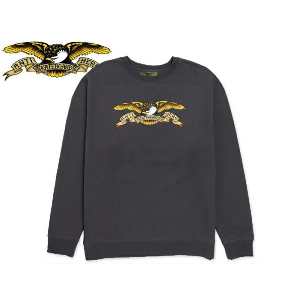 ANTIHERO アンタイヒーロー EAGLE CREW SWEAT CHARCOAL イーグル スウェット チャコール 22652