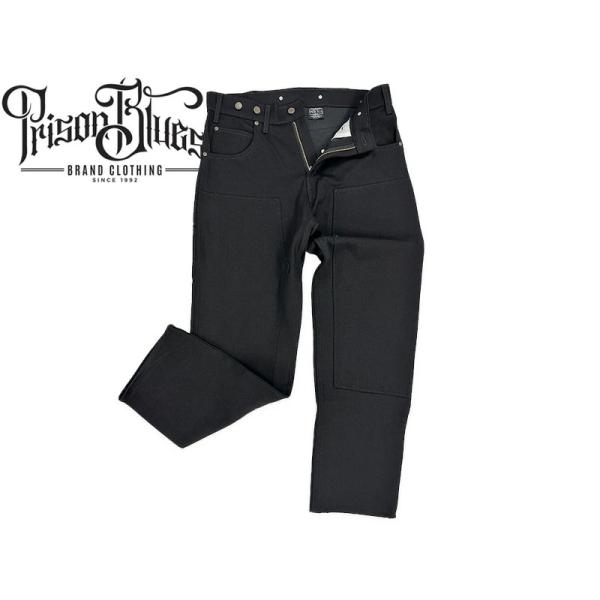 PRISON BLUES プリズンブルース MENS DOUBLE KNEE WORK JEANS RINSED BLACK ワークジーンズ リンスドブラック 22693 23243