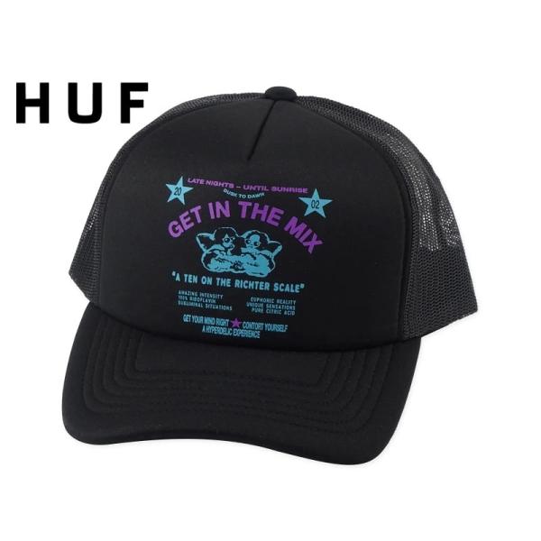 HUF ハフ AFTER MIDNIGHT TRUCKER CAP BLACK メッシュキャップ ブラック 22841 23197