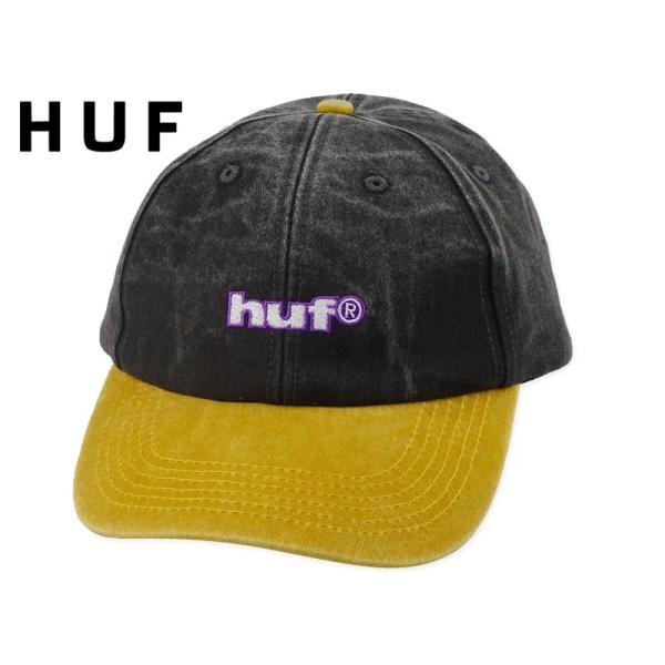 HUF ハフ TWO TONE 89 WASHED 6 PANEL CAP BLACK キャップ ブラック 22844