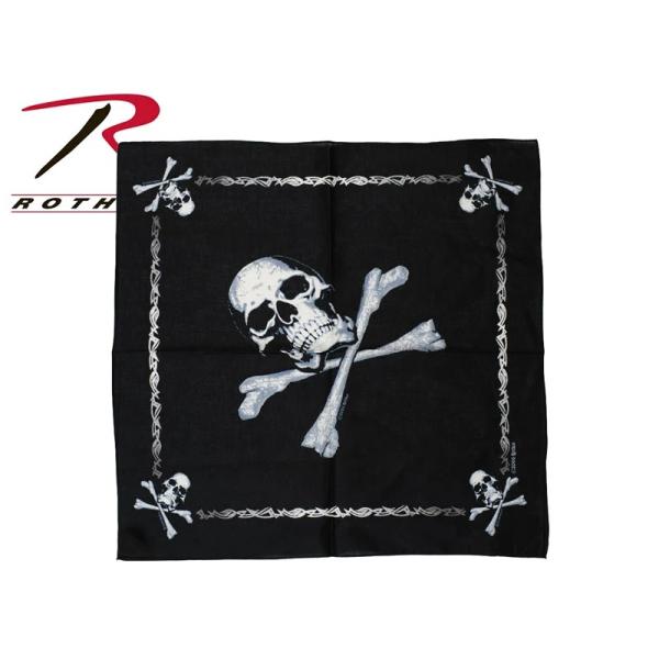 ROTH4O ロスコ SKULL JOLLY ROGER BANDANA スカル クロスボーン バンダナ 22854