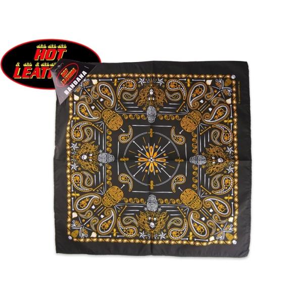 HOT LEATHERS ホットレザー PAISLEY SKULL BANDANA ORANGE オリジナル バンダナ ペイズリースカル オレンジ 22863