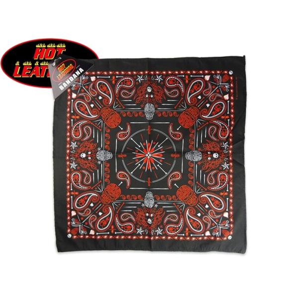 HOT LEATHERS ホットレザー PAISLEY SKULL BANDANA RED オリジナル バンダナ ペイズリースカル レッド 22863