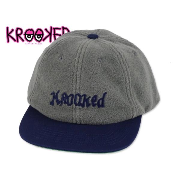 KROOKED クルキッド DOUBLE OK SCRIPT STRAPBACK GREY/NAVY キャップ グレー/ネイビー 22866