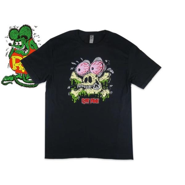 RAT FINK ラットフィンク BD014 RAT SKULL T-Shirt BLACK ラットスカル Tシャツ ブラック 22890