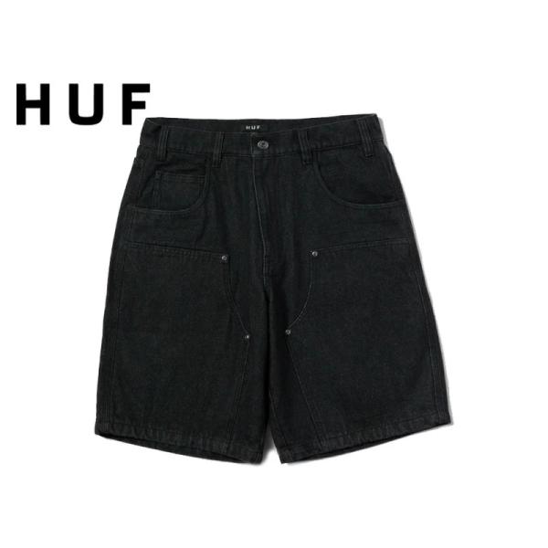 HUF ハフ CLASSIC H DOUBLE KNEE SHORT BLACK DENIM デニムショーツ ブラックデニム 22956