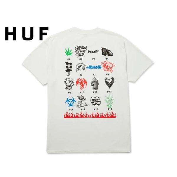 HUF ハフ STICKER PRINTING T-SHIRTS WHITE ステッカープリント Tシャツ ホワイト 22973