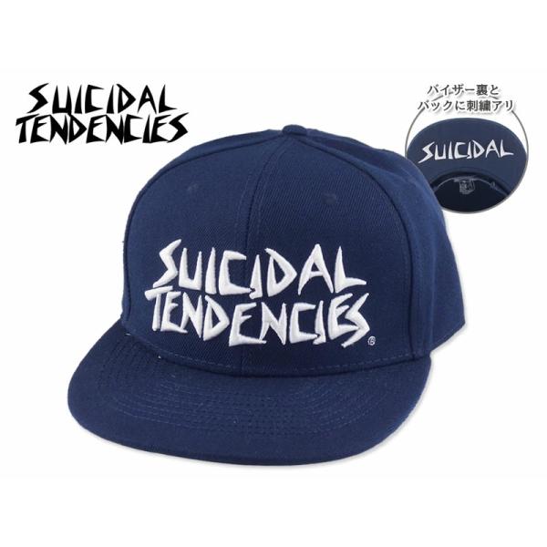 SUICIDAL TENDENCIES スーサイダル・テンデンシーズ Full Embroidered Custom Snapback NAVY/WHITE スナップバック キャップ ネイビー/ホワイト 16000 23003