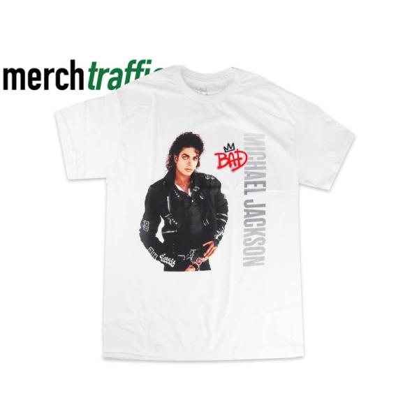 MERCH TRAFIC マーチトラフィック MICHAEL JACKSON BAD SILVER LOGO T-SHIRTS WHITE マイケルジャクソン バッド シルバーロゴ Tシャツ 23013