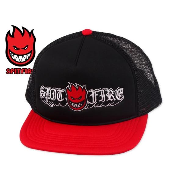 SPITFIRE スピットファイヤー OLD E BIGHEAD TRUCKER CAP BLACK/RED メッシュキャップ ブラック/レッド 23025