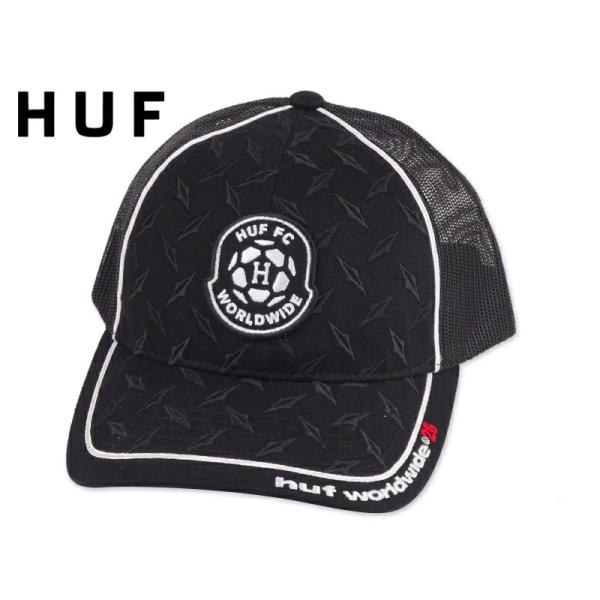 HUF ハフ DIAMOND PLATE TRUCKER CAP BLACK ダイアモンドプレート メッシュキャップ ブラック 23056