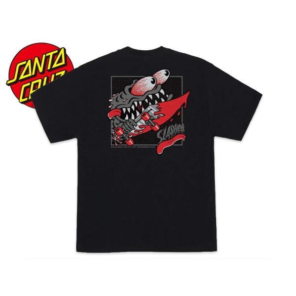 SANTA CRUZ サンタクルーズ MEEK SLASHER BOX MIDWEIGHT T SHIRT BLACK ミークスラッシャー Tシャツ ブラック 23128