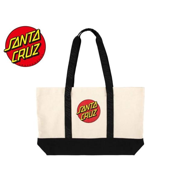 SANTA CRUZ サンタクルーズ CLASSIC DOT TOTE BAG NATURAL/BLACK クラシックドット トートバッグ ナチュラル/ブラック 23140