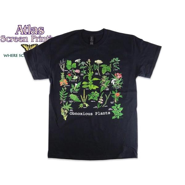 ATLAS SCREEN PRINTING アトラススクリーンプリンティング Obnoxious Plants Guide WILD COTTON TEE BLACK プランツ Tシャツ ブラック 23164