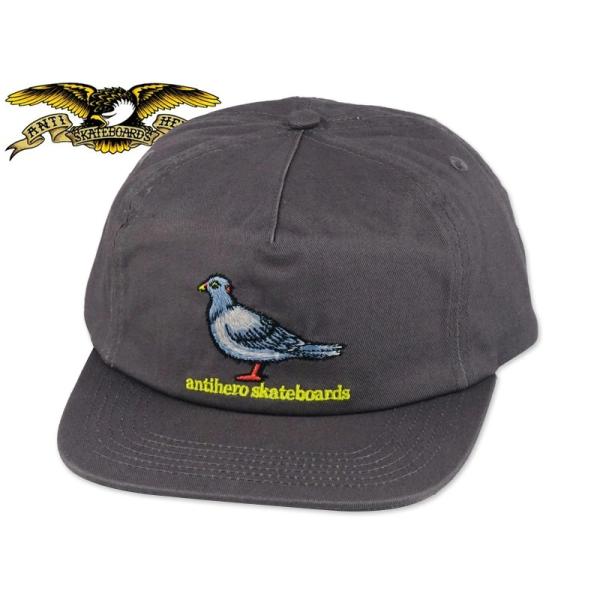 ANTIHERO アンタイヒーロー LIL PIGEON S.B CAP GREY/YELLOW リル ピジョン キャップ グレー/イエロー 23227