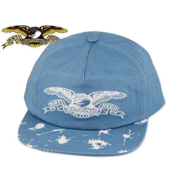 ANTIHERO アンタイヒーロー DAMN YOU BASIC EAGLE SNAPBACK BLUE/WHITE キャップ ブルー/ホワイト 23228