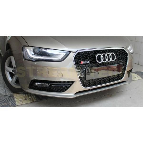 AUDI アウディ B8 A4 ノーマルモデル 後期用 RSタイプ ハニカム オールブラック フォグライトカバー ランプカバー フォグカバー サイドグリル 艶有