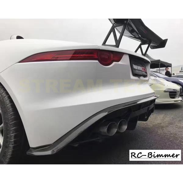 ジャガー Jaguar Fタイプ 用 ジャガー マフラー 4本出し タイプ カーボン ディフューザー 綾織 炭素繊維