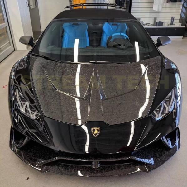 Lamborghini ランボルギーニ ウラカン LP610 LP580用 フォージドカーボン ボンネット エンジンフード カーボンフード 鍛造カーボン 大理石