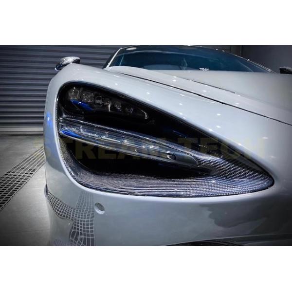 【ドライカーボン】McLaren マクラーレン 720S クーペ スパイダー用 ドライカーボン ヘッドライト インナーパネル 左右セット ライトガーニッシュ ラ