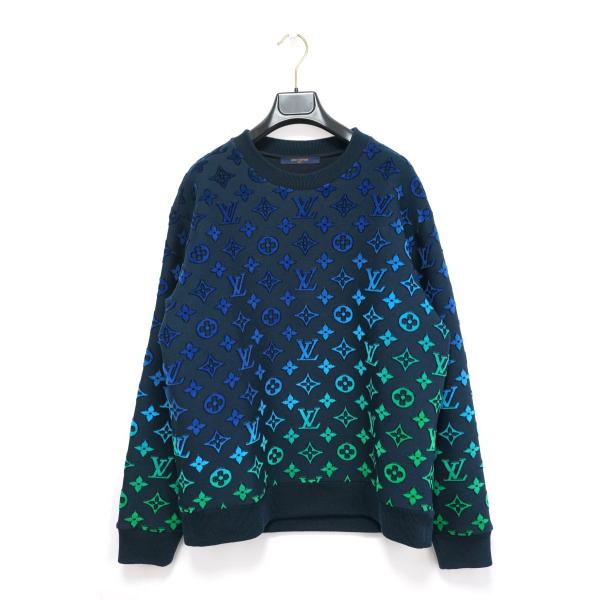 LOUIS VUITTON ルイヴィトン 22SS グラディエントモノグラム 総柄クルーネックスウェットトレーナー ネイビー グラデーション RM221M I06 HMY12W streethomme_20010295456