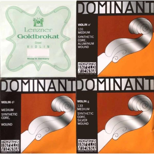 E線 ゴールドブロカット(0.26,0.27,0.25) (ボールエンド,ループエンド)A線 ドミナント131 合成繊維芯 アルミ巻D線 ドミナント132 合成繊維芯 アルミ巻G線 ドミナント133 合成繊維芯 銀巻E線のゴールドブロカット...