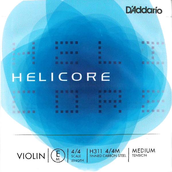 　ダダリオ社製のバイオリン弦 ヘリコアの　バイオリン用 第1弦 E線 H311 4/4 M です　ミディアムテンションの商品です　D’Addario　HELICORE　VIOLIN　E Mi　4/4 SCALE LENGTH　H311 4 ...