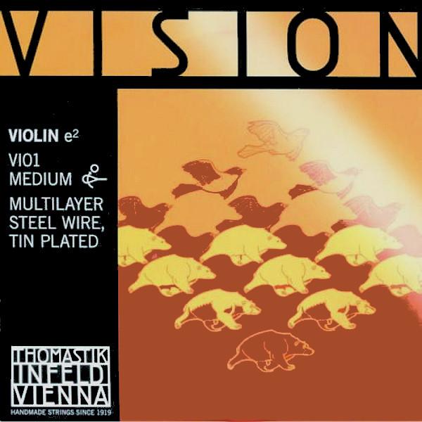 トマスティーク社製　バイオリン弦　ビジョン　　第１弦 Ｅ線　VI01　4/4 楽器用　　ミディアム テンション の弦です　ボールエンド弦の状態でお届けしますが　エンドのボールを取り外せますので　ループエンド弦としても使用できます　普通郵便発...