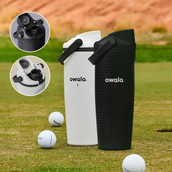 Owala オワラ FreeSip Sway Golf 30oz 890ml 保温保冷 真空断熱 ステンレスボトル ゴルフ 水筒 ブラック ホワイト 通勤 通学 ジム ヨガ 旅行 アウトドア