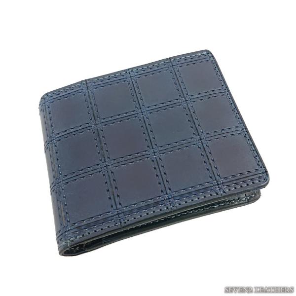 極希少 完売品 日本製 RE.ACT レザーウォレット 折り財布 RE.ACT（リアクト） 財布 二つ折り ビルフォード ウォレット 柄 藍染め