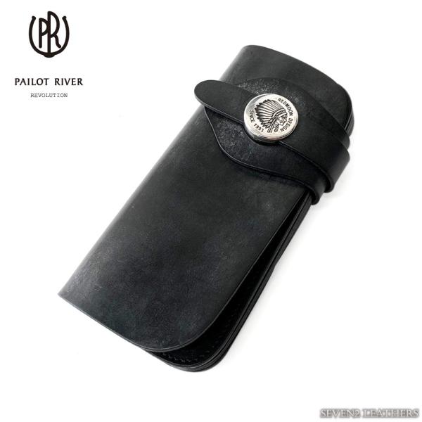 【専用】レッドムーン　パイロットリバー　ロングウォレットブラックレザー　P02N 専用】レッドムーン パイロットリバー ロングウォレットブラックレザー