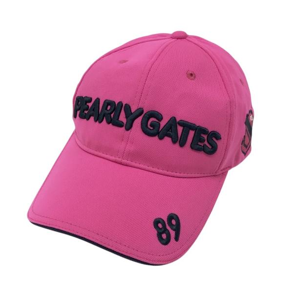 未使用級　パーリーゲイツ　ロゴ総柄　PG ニコちゃん　デニム　ロゴ刺繍　ハット PEARLY GATES パーリーゲイツ バナナニコ柄デニムライクキャップ