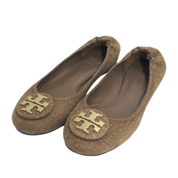 TORY BURCH（トリーバーチ） スエードフラットシューズ ブラウン系 6
