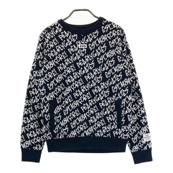 PEARLY GATES パーリーゲイツ 裏地付き長袖ニット セーター 総柄  