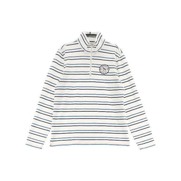 ADABAT アダバット ハーフジップ 長袖Tシャツ ボーダー柄 ホワイト系 38 ゴルフウェア レディース :1-240001897584:ブランド古着ストスト 通販 アダバット 半袖ハイネックシャツ レッド×白 ボーダー柄 総柄 ハーフジップ 肩レース レディース 38 ゴルフウェア adabat