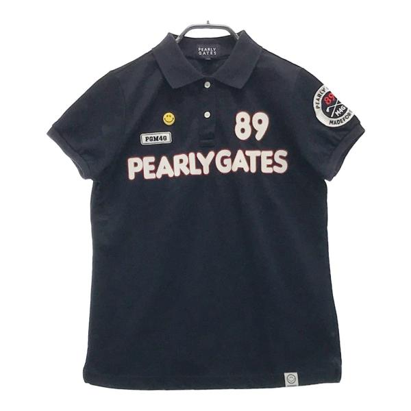 パーリーゲイツ ニコちゃん ポロシャツ 日本製 レッド系 サイズ0 PEARLY GATES パーリーゲイツ 半袖ポロシャツ ニコちゃん