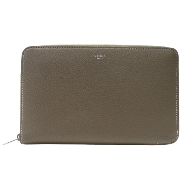 CELINE セリーヌ 財布 ラウンドファスナー グレー系 レディース