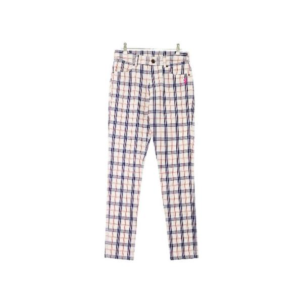 【美品】アドミラル　ゴルフ　チェック　 パンツ XLサイズ Admiral（アドミラル） パンツ チェック ホワイト系 M ゴルフウェア