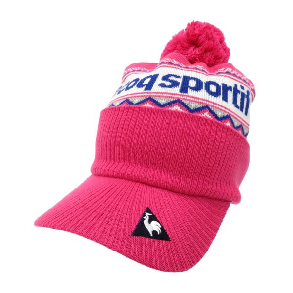 LECOQ GOLF ルコックゴルフ  ニットキャップ  ピンク系 55-57 ゴルフウェア