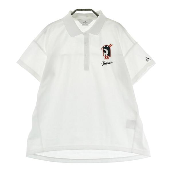 サイズ：L MUNSING WEAR マンシングウェア  半袖ポロシャツ ロゴ刺繍  ホワイト系 [240101435477] ゴルフウェア レディース ストスト サイズ：L MUNSING WEAR マンシングウェア 半袖ポロシャツ ロゴ