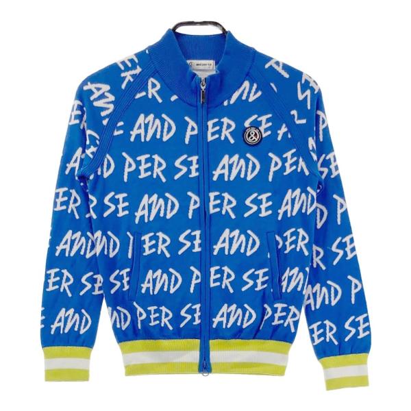 and per se ニットジャケット M and per se（アンパスィ） ニット ジャケット 総柄 ブルー系 M ゴルフ