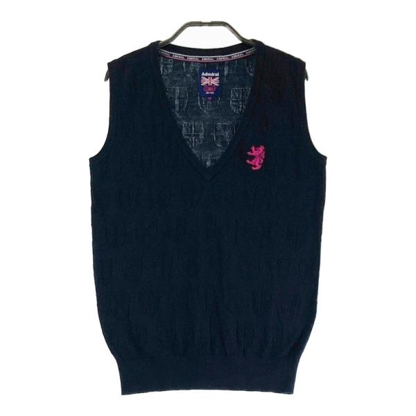 Admiral（アドミラル） Vネックニットベスト 総柄 ネイビー系 M ゴルフ