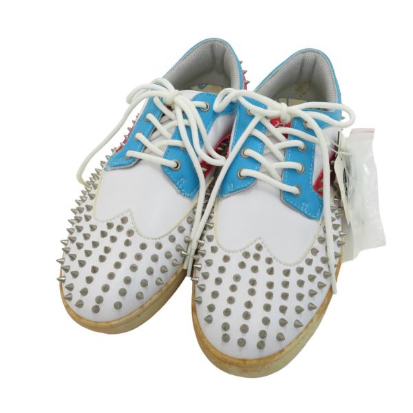 【未使用美品】RUSSELUNO ゴルフシューズ 24.0 スタッズカモフラ Russeluno（ラッセルノ） スタッズ RS-51832 ゴルフシューズ ホワイト