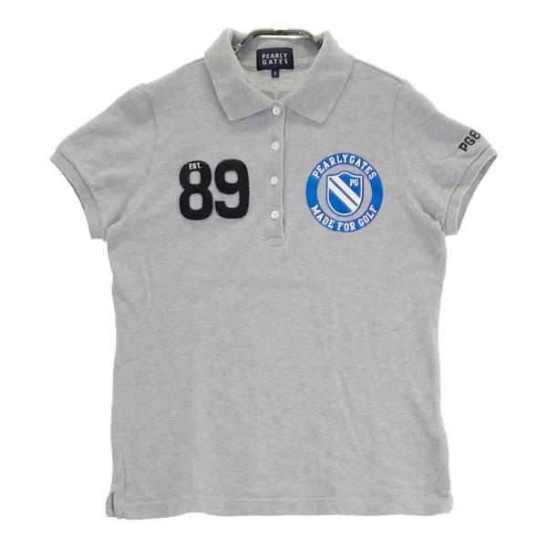 美品/現行/L相当 パーリーゲイツ 総柄 ワッペン 半袖 グレー 2022 stst-used_1-240101192007